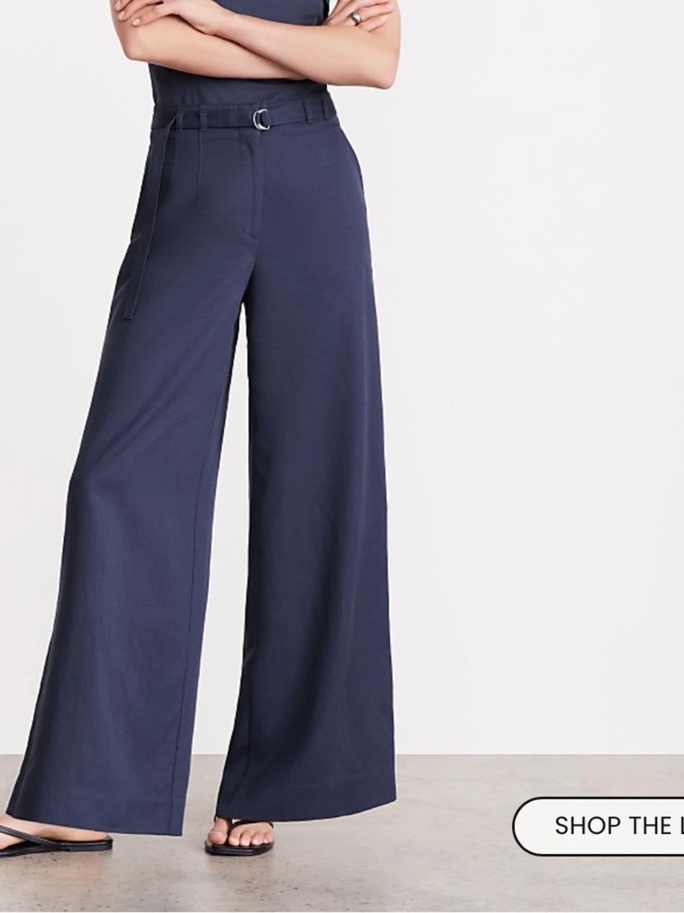 LOFT Versa Pure Spun Belted Wide Leg Pants